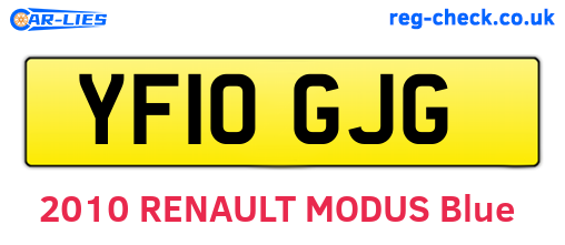 YF10GJG are the vehicle registration plates.