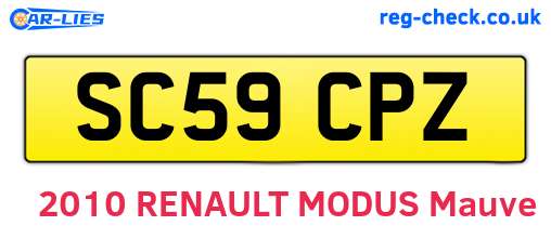 SC59CPZ are the vehicle registration plates.