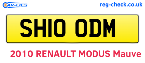 SH10ODM are the vehicle registration plates.
