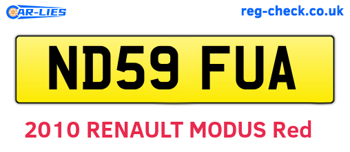 ND59FUA are the vehicle registration plates.