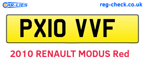 PX10VVF are the vehicle registration plates.