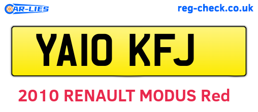 YA10KFJ are the vehicle registration plates.