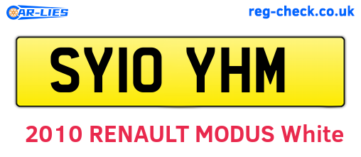 SY10YHM are the vehicle registration plates.