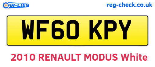 WF60KPY are the vehicle registration plates.
