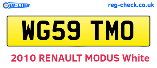 WG59TMO are the vehicle registration plates.