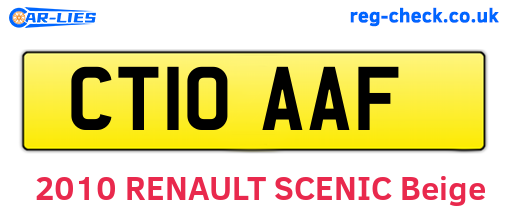 CT10AAF are the vehicle registration plates.