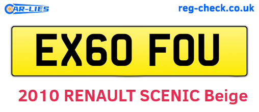 EX60FOU are the vehicle registration plates.