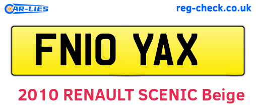FN10YAX are the vehicle registration plates.