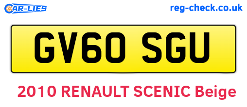 GV60SGU are the vehicle registration plates.