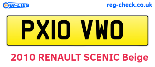 PX10VWO are the vehicle registration plates.
