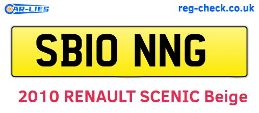 SB10NNG are the vehicle registration plates.