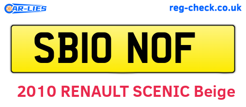 SB10NOF are the vehicle registration plates.