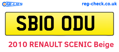 SB10ODU are the vehicle registration plates.