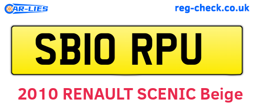 SB10RPU are the vehicle registration plates.