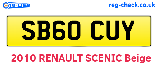 SB60CUY are the vehicle registration plates.