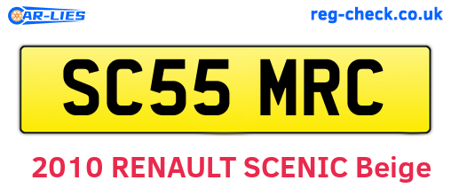 SC55MRC are the vehicle registration plates.