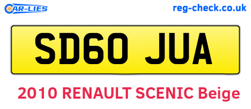 SD60JUA are the vehicle registration plates.