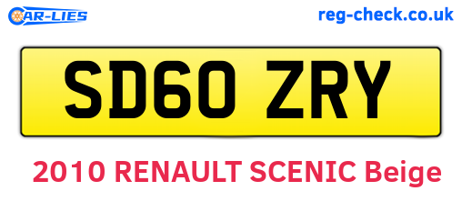SD60ZRY are the vehicle registration plates.