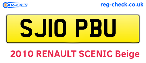 SJ10PBU are the vehicle registration plates.