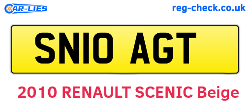 SN10AGT are the vehicle registration plates.