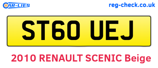 ST60UEJ are the vehicle registration plates.