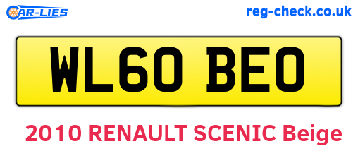 WL60BEO are the vehicle registration plates.