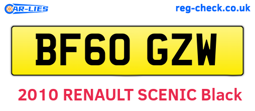 BF60GZW are the vehicle registration plates.