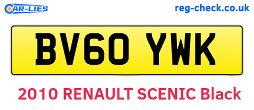 BV60YWK are the vehicle registration plates.