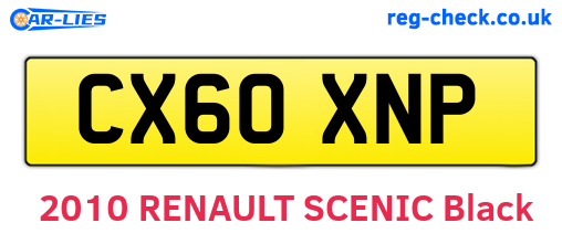 CX60XNP are the vehicle registration plates.