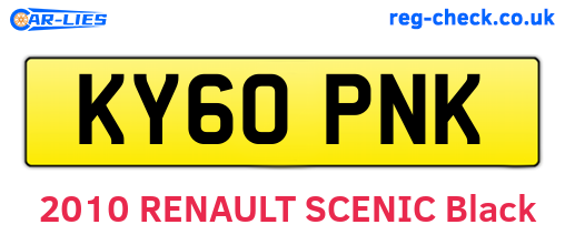 KY60PNK are the vehicle registration plates.