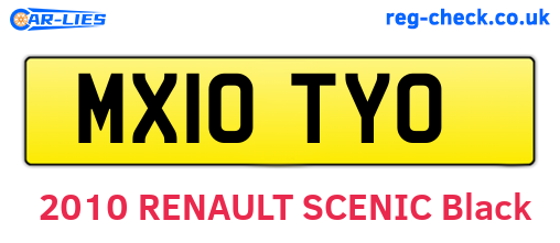 MX10TYO are the vehicle registration plates.