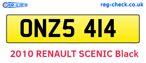 ONZ5414 are the vehicle registration plates.