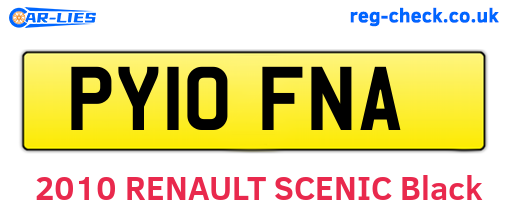 PY10FNA are the vehicle registration plates.