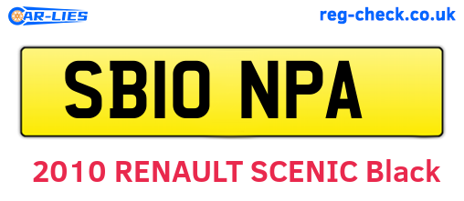 SB10NPA are the vehicle registration plates.