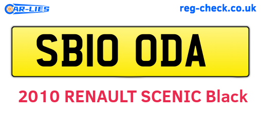 SB10ODA are the vehicle registration plates.