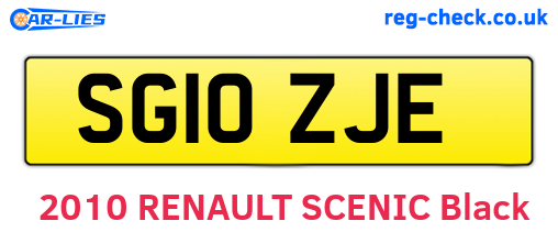 SG10ZJE are the vehicle registration plates.