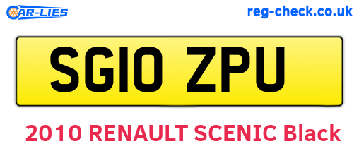 SG10ZPU are the vehicle registration plates.