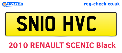 SN10HVC are the vehicle registration plates.