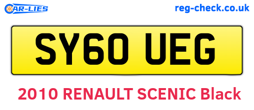 SY60UEG are the vehicle registration plates.