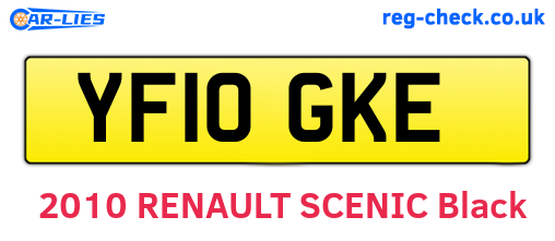 YF10GKE are the vehicle registration plates.