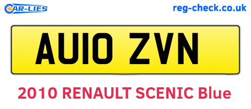 AU10ZVN are the vehicle registration plates.