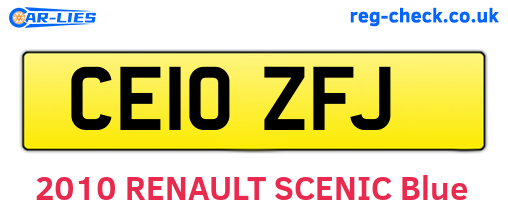 CE10ZFJ are the vehicle registration plates.