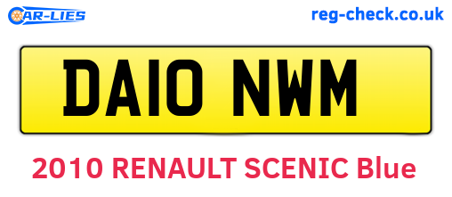 DA10NWM are the vehicle registration plates.
