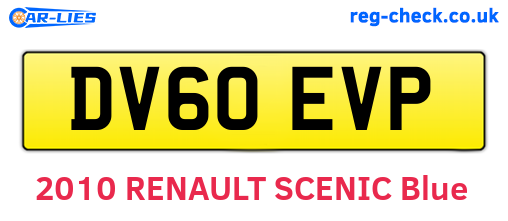 DV60EVP are the vehicle registration plates.