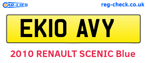 EK10AVY are the vehicle registration plates.