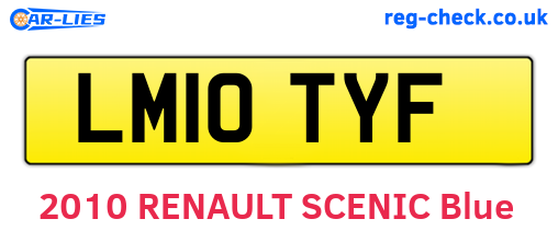 LM10TYF are the vehicle registration plates.