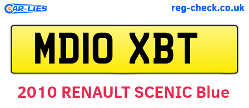 MD10XBT are the vehicle registration plates.
