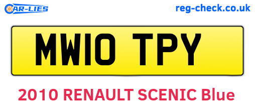 MW10TPY are the vehicle registration plates.