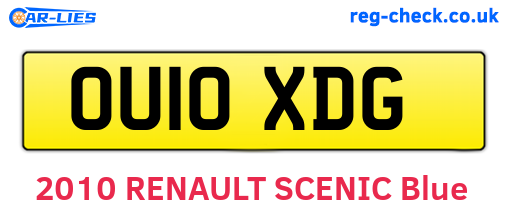 OU10XDG are the vehicle registration plates.