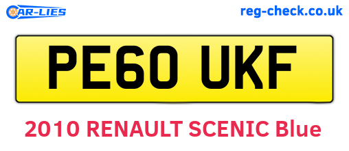 PE60UKF are the vehicle registration plates.